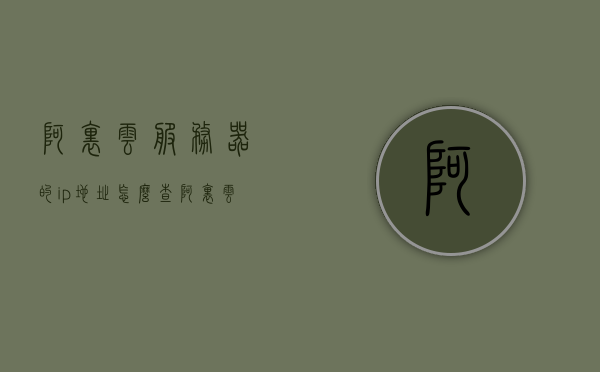 阿里云服务器的ip地址怎么查（阿里云服务器的ip地址怎么查找），阿里云服务器IP地址查询方法指南