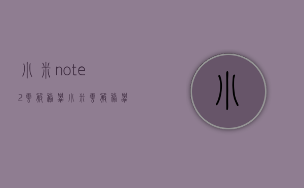 小米note2云服务器（小米云服务器在哪），小米Note 2云服务器详解，位置及功能介绍