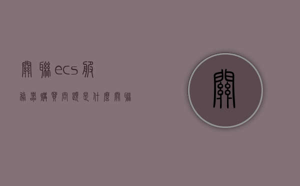 关联ecs服务器购买问题是什么（关联是为了解决服务器端生成数据后期使用问题），ECS服务器购买问题与关联解决策略，确保服务器端数据生成与后期使用的无缝衔接