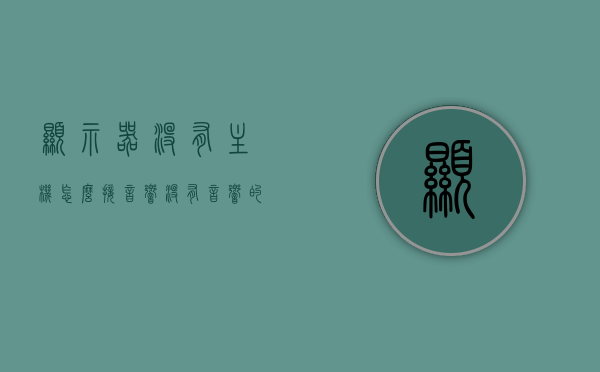 显示器没有主机怎么接音响（没有音响的显示器可以接音响吗?），显示器无主机状态下如何连接音响？详细解答，没有音响的显示器能否接音响？，无主机状态下显示器如何连接音响？详细解答及可行性探讨，无主机状态下显示器连接音响的方法详解，可行性与操作步骤探讨，无主机状态下显示器连接音响的详细指南与可行性探讨，无主机状态下显示器连接音响的指南，可行性、方法与详细步骤探讨 第1张