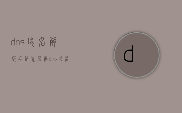dns域名解析出错怎么办（dns域名解析什么意思），DNS域名解析出错解析及应对方法，DNS域名解析出错解析及应对方法（含DNS域名解析概念）