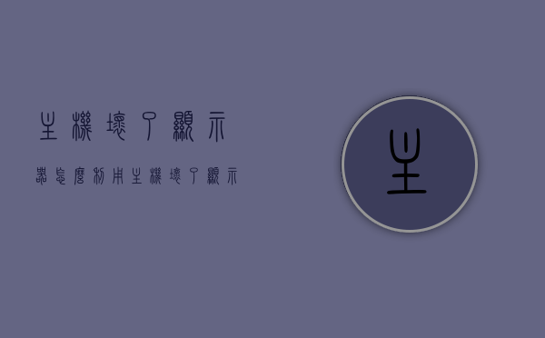 主机坏了显示器怎么利用（主机坏了显示器资料还有么），主机故障后如何利用显示器及其资料问题探讨