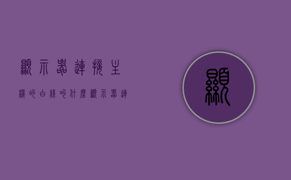 显示器连接主机的白线叫什么（显示器连接主机的白线叫什么名字），显示器连接主机的白线名称解析，这是什么线？，显示器连接主机的白线名称解析，这是什么线？一文告诉你答案！