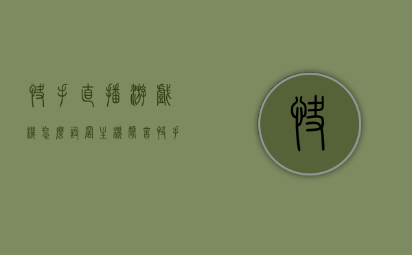 快手直播游戏机怎么设置主机声音（快手直播游戏怎么变声），快手直播游戏声音设置攻略，如何设置主机声音及实现变声功能？，快手直播游戏声音设置指南，主机声音调整与变声功能实现教程，快手直播游戏声音设置指南，主机声音调整与变声功能教程，快手直播游戏声音设置大全，主机声音调整与变声功能教程