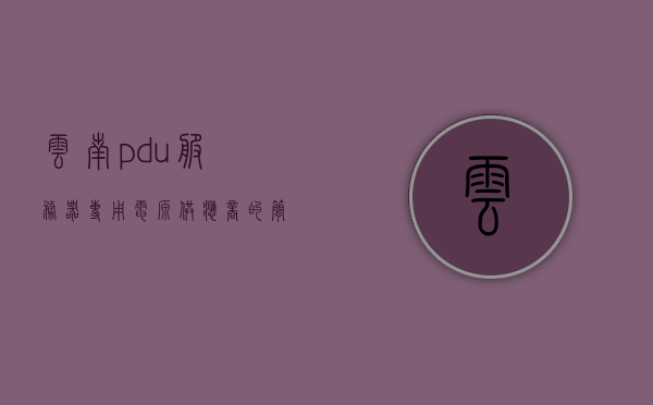 云南pdu服务器专用电源供应商（pdu服务器电源线），云南PDU服务器专用电源供应商揭秘，专业电源线一览，云南PDU服务器专用电源供应商概览，专业电源线揭秘