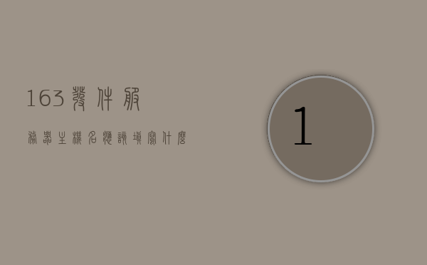 163发件服务器主机名应该填写什么（网易的发送邮件服务器的地址），网易邮件发送服务器主机名及地址详解，如何填写正确的发件服务器主机名？，网易邮件发送服务器详解，如何正确填写发件服务器主机名及地址？