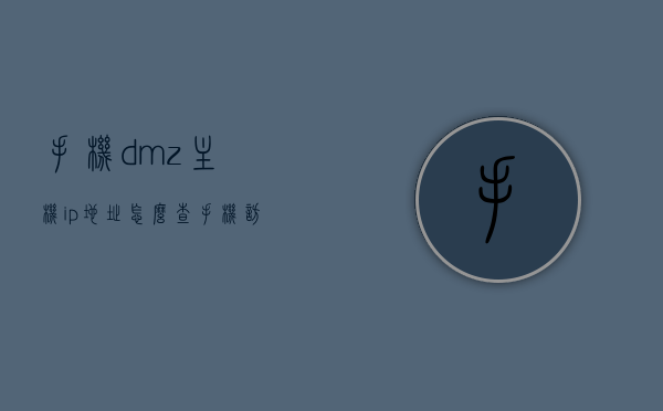 手机dmz主机ip地址怎么查（手机访问dmz主机），手机访问DMZ主机的IP地址查询指南，手机访问DMZ主机的IP地址查询指南，如何查找手机DMZ主机IP地址？，手机DMZ主机IP地址查询指南，步骤详解如何查找手机DMZ主机的IP地址？