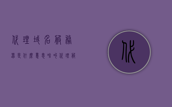 代理域名服务器是什么意思（啥叫代理服务器），代理域名服务器解析及代理服务器概念解析，代理域名服务器与代理服务器解析，概念详解及功能解析
