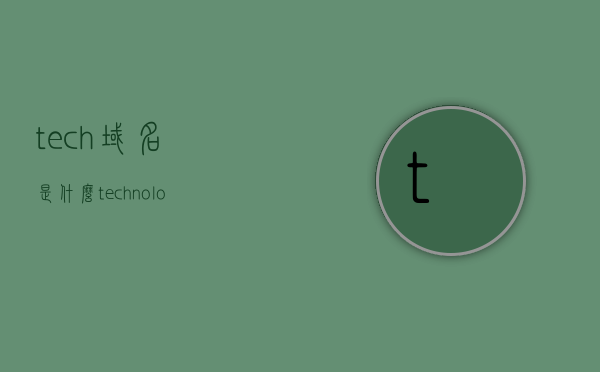 tech域名是什么（technology域名），关于Tech域名的解析，什么是Technology域名？