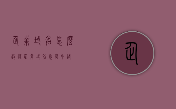 企业域名怎么认证（企业域名怎么申请），企业域名申请与认证全攻略