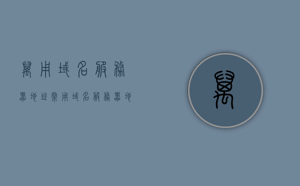 万用域名服务器地址（常用域名服务器地址），常用域名服务器地址及万用域名服务器地址概览