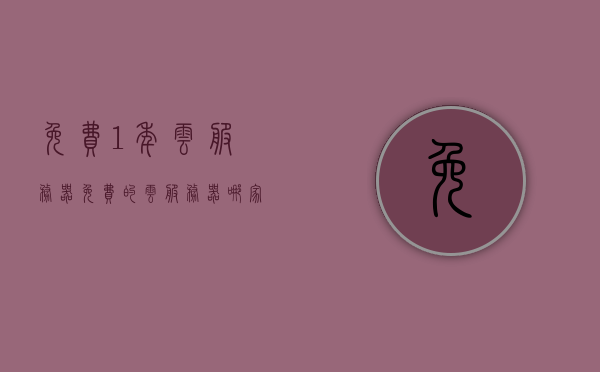 免费1年云服务器（免费的云服务器哪家好），免费云服务器试用一年，哪家云服务提供商最值得信赖？
