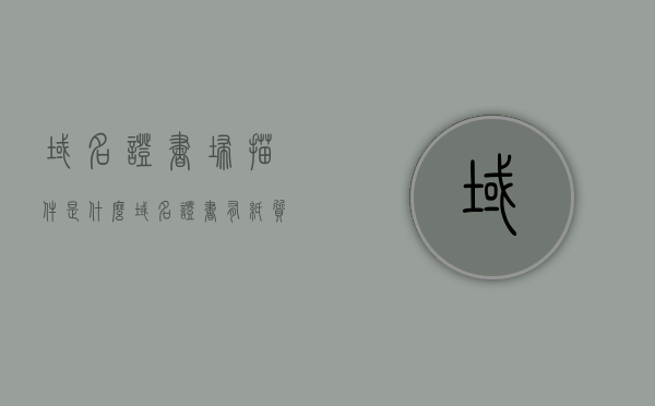 域名证书扫描件是什么（域名证书有纸质版吗），关于域名证书的扫描件及是否存在纸质版的问题解析，关于域名证书扫描件及纸质版存在的疑问解析