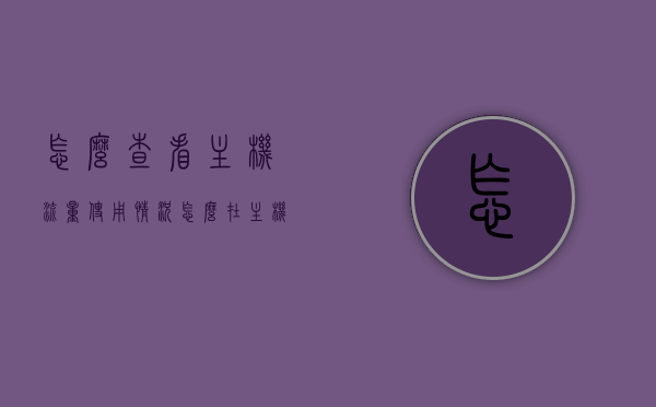 怎么查看主机流量使用情况（怎么在主机上看网络是否正常），如何查看主机流量使用情况及网络状态？，如何查看主机流量使用情况及检测网络状态？，如何查看主机流量使用情况及网络状态检测指南？