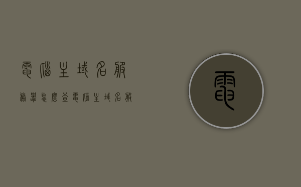 电脑主域名服务器怎么查（电脑主域名服务器怎么查ip），如何查询电脑主域名服务器及其IP地址？，如何查询电脑主域名服务器及其IP地址详解，步骤与操作指南