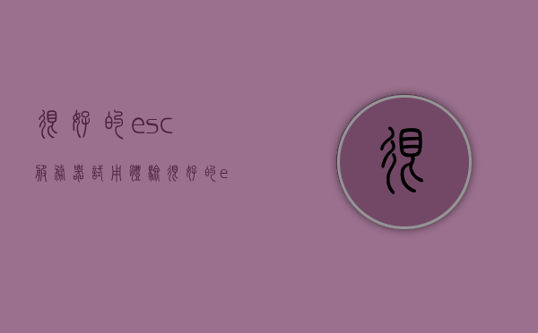 很好的esc服务器试用体验（很好的esc服务器试用体验是什么），很好的ESC服务器试用体验分享，我的体验感受与发现，我的ESC服务器试用体验，感受与发现分享