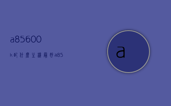 a85600k配什么主机最好（a85600k配什么显卡），A85600K最佳配置主机及显卡搭配指南