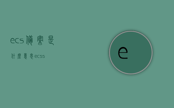 ecs备案是什么意思（ecss），ECS备案含义解析（ECSS）