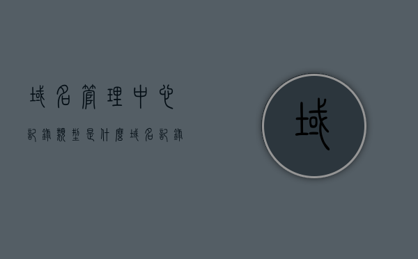 域名管理中心记录类型是什么（域名记录类型选什么），域名管理中心记录类型详解，如何选择适当的域名记录类型