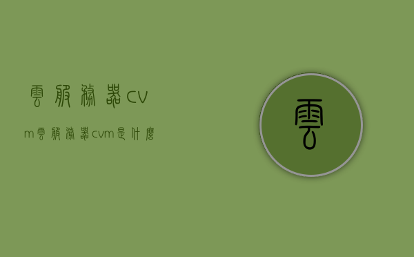 云服务器cvm（云服务器cvm是什么意思），云服务器CVM简介及其含义
