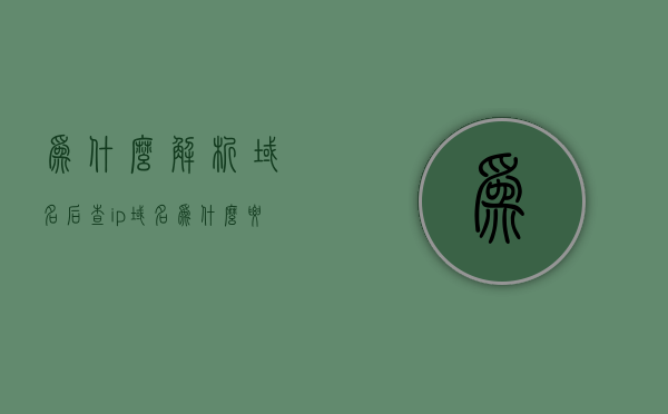 为什么解析域名后查ip（域名为什么要做解析），解析域名后查IP的原因及重要性解析，解析域名后查IP的原因与重要性解析，域名解析的深层理解