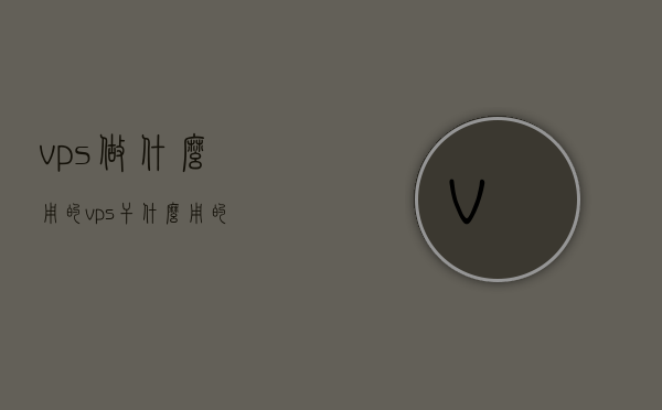 vps做什么用的（vps干什么用的），VPS的用途和功能简介，VPS的用途和功能简介，从基础到深入解析