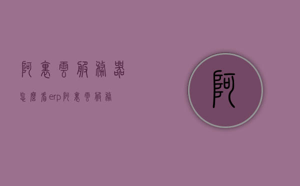 阿里云服务器怎么看erp（阿里云服务器怎么看配置），阿里云服务器查看ERP及配置指南