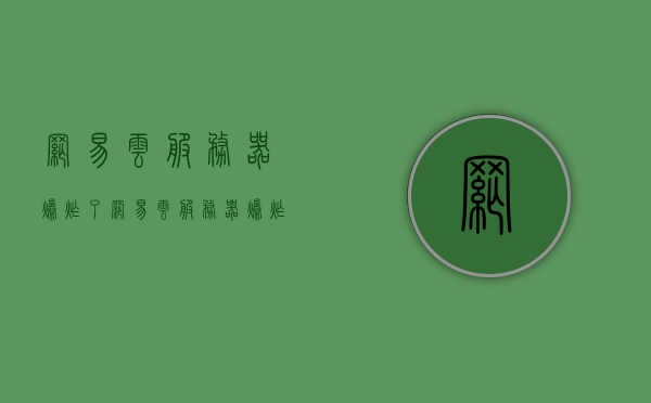 网易云服务器爆炸了（网易云服务器爆炸了怎么回事），网易云服务器突发故障解析，原因与应对之道，网易云服务器突发故障解析，原因、应对之道及深度探讨 第1张