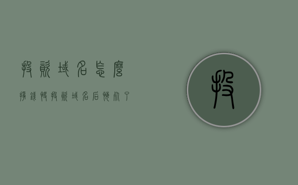 投资域名怎么挣钱快（投资域名后悔死了），投资域名盈利秘诀与后悔教训分享