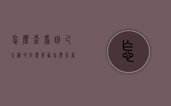 怎么查看自己主机叫什么东西（怎么查看自己主机叫什么东西了），如何查看自己主机的名称？
