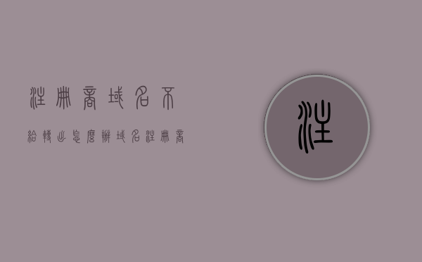 注册商域名不给转出怎么办（域名注册商跑路了怎么办），注册商域名无法转出及注册商跑路应对指南