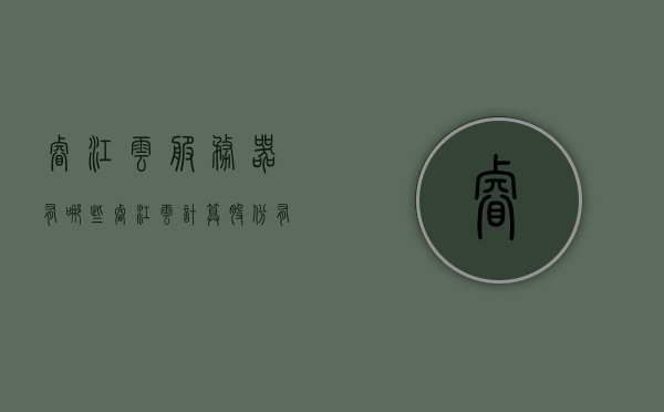 睿江云服务器有哪些（睿江云计算股份有限公司），睿江云服务器概览，睿江云计算股份有限公司的产品及服务 第1张