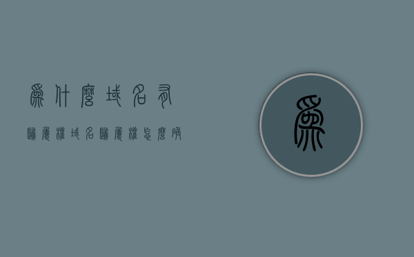 为什么域名有归属权（域名归属权怎么确定），域名归属权的确定及其重要性解析
