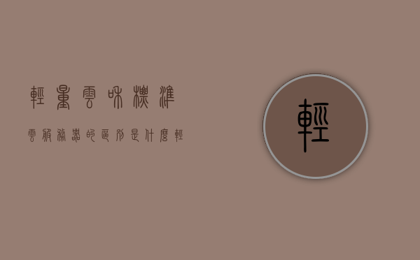 轻量云和标准云服务器的区别是什么（轻量化云服务器），轻量云与标准云服务器的差异解析，轻量化云服务器的特点探究