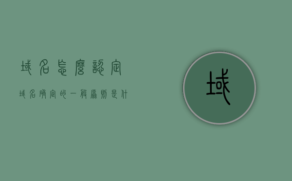 域名怎么认定（域名确定的一般原则是什么），域名认定指南，域名确定的一般原则详解
