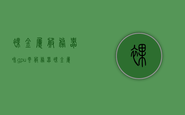 裸金属服务器和gpu云服务器（裸金属服务器和云服务器的区别），裸金属服务器与GPU云服务器，核心差异解析