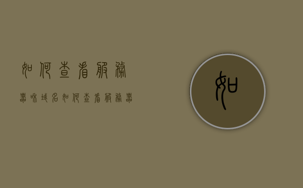 如何查看服务器和域名（如何查看服务器域名和IP地址），如何查看服务器域名和IP地址的指南，服务器域名与IP地址查询指南，如何查看服务器和域名信息？，服务器域名与IP地址查询指南，如何查看服务器和域名信息？，服务器域名与IP地址查询指南，如何查看服务器和域名信息？，服务器域名与IP地址查询指南，一站式解析服务器和域名信息查看方法，服务器域名与IP地址查询指南，一站式解析查看服务器和域名信息的方法