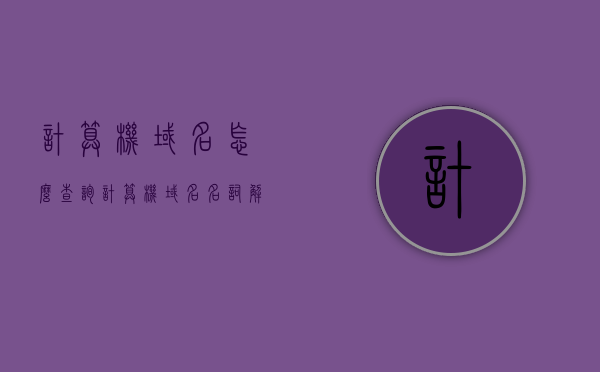 计算机域名怎么查询（计算机域名名词解释），计算机域名查询方法与名词解释介绍，计算机域名查询方法与名词解释解析，计算机域名查询方法与名词解释解析指南