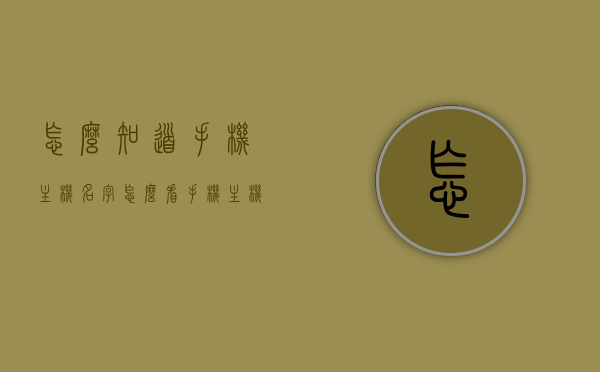 怎么知道手机主机名字（怎么看手机主机名），如何查看手机主机名字？，如何查看手机主机名字？详细步骤解析！，详细步骤解析，如何查看手机主机名字？，如何查看手机主机名字？详细步骤解析与技巧指引！，如何查看手机主机名字？详细步骤解析与技巧指引！
