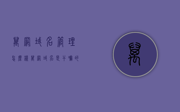 万网域名管理怎么样（万网域名是干嘛的），万网域名管理解析及使用指南，万网域名管理详解，功能、解析与使用指南