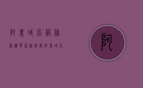 阿里域名服务器购买流程详解（阿里域名服务器购买流程详解图），阿里域名服务器购买流程详解及图解指南，阿里域名服务器购买流程详解与图解指南
