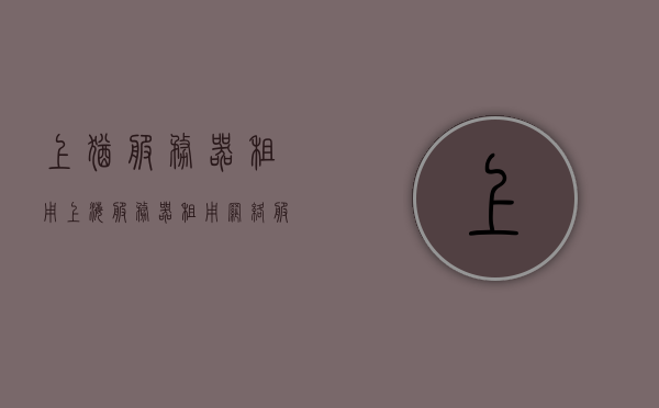上犹服务器租用（上海服务器租用,网络服务），上犹及上海服务器租用服务，专业网络服务提供