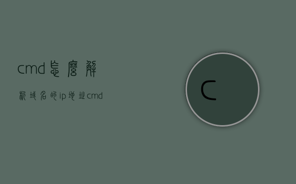 cmd怎么解析域名的ip地址（cmd解析dns命令），Cmd解析域名IP地址的方法及DNS命令详解，Cmd解析域名IP地址的方法及DNS命令详解指南 第1张
