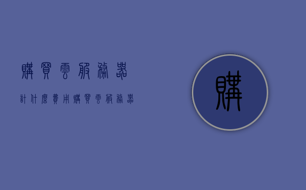 购买云服务器计什么费用（购买云服务器主机），购买云服务器费用详解，了解云服务器主机价格构成