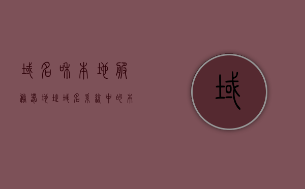 域名和本地服务器地址（域名系统中的本地域名服务器），域名系统与本地服务器地址解析（域名中的本地域名服务器角色）