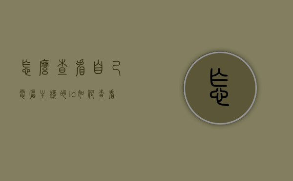 怎么查看自己电脑主机的id（如何查看电脑主机id），如何查询电脑主机ID，如何查看电脑主机ID及其查询方法，电脑主机ID查询方法，如何查看电脑主机ID及其查询步骤，电脑主机ID查询方法与步骤详解，如何查看电脑主机ID及其ID查询流程，电脑主机ID查询方法与步骤详解，快速查看自己的电脑主机ID，如何快速查询电脑主机ID及其详细查询步骤与方法