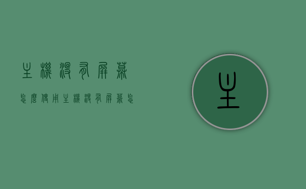 主机没有屏幕怎么使用（主机没有屏幕怎么办），主机无屏幕下的操作指南，解决主机无屏幕的使用问题 第1张
