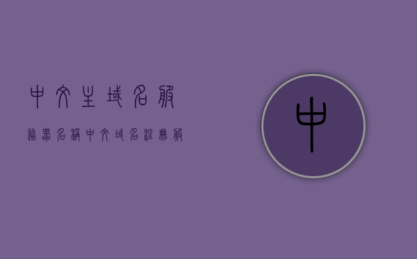 中文主域名服务器名称（中文域名注册服务商），中文域名注册服务商名称解析，中文主域名服务器名称研究