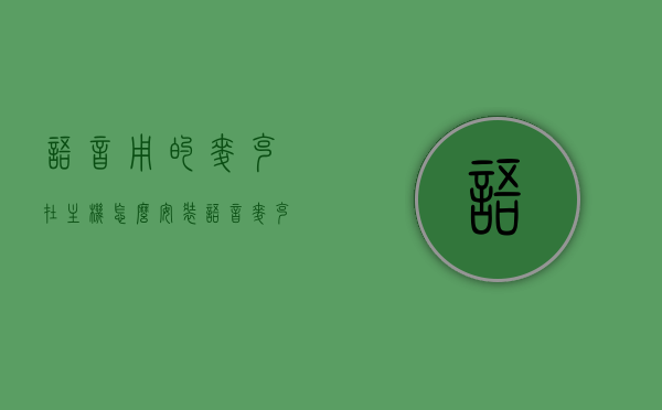 语音用的麦克在主机怎么安装（语音麦克风是什么意思），语音麦克风安装指南，主机上如何安装语音麦克风及其意义解析，语音麦克风安装全解析，从主机安装到功能意义详解，主机上语音麦克风的安装全解析与功能意义详解，主机上语音麦克风安装全解析，从安装步骤到功能意义深度讲解，主机上语音麦克风安装全解析，从安装步骤到功能意义深度解析