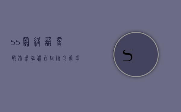 ss网络语音服务器租赁合同条的简单介绍，SS网络语音服务器租赁合同条简介，SS网络语音服务器租赁合同条简介及概述，SS网络语音服务器租赁合同条详解，概述与简介，SS网络语音服务器租赁合同条详解及概述